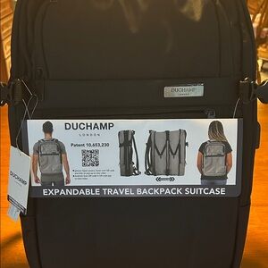 New with tag Duchamp Black Travel Backpack